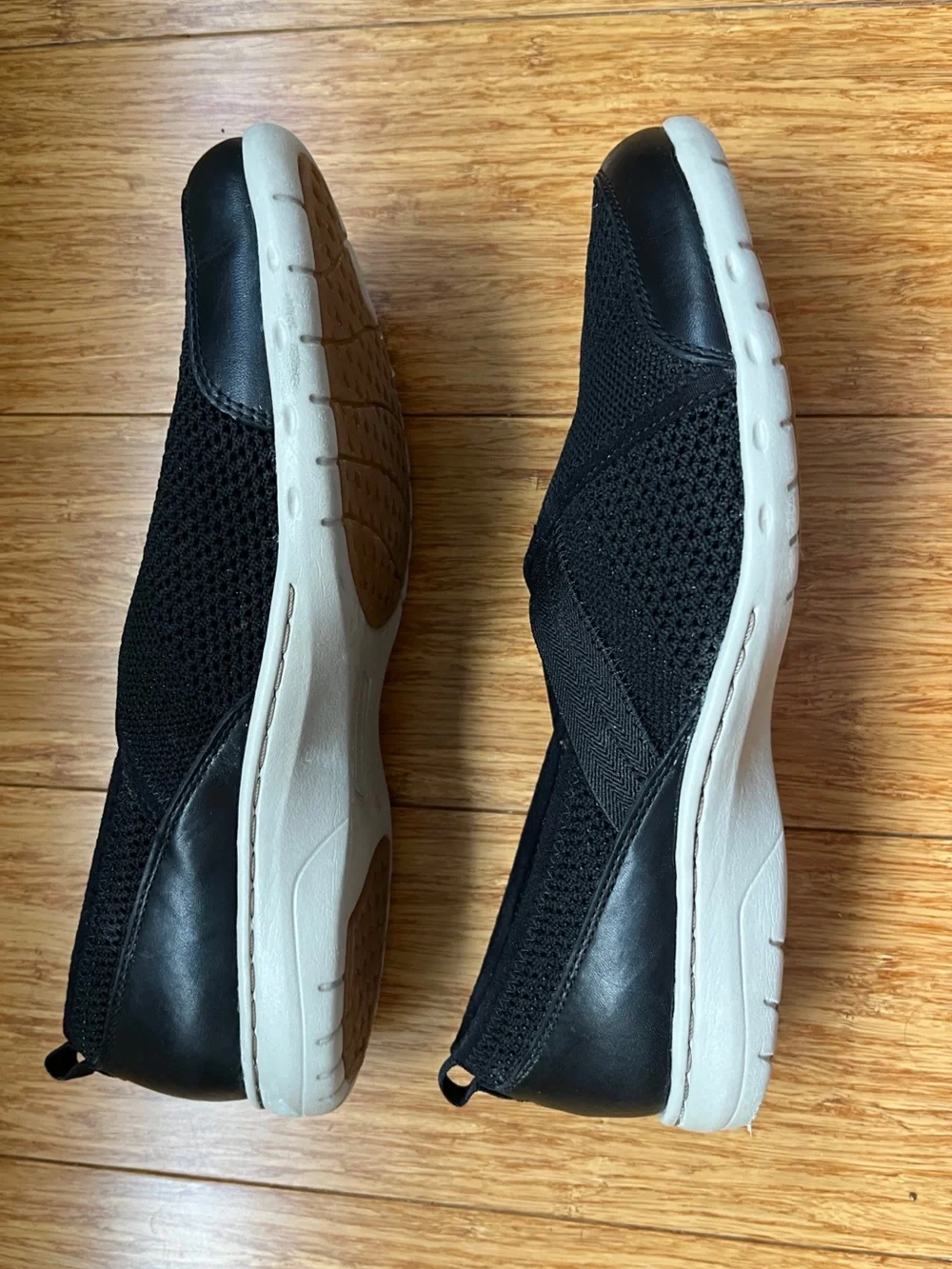Women’s Cobb Hill Penfield Envelope Slip On Black Shoes Woven Mesh Stretch 8.5 M